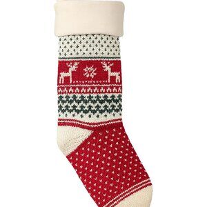NWT L.L. Bean Red Fair Isle Stocking